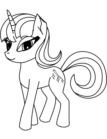 Cute Pony Unicorn Coloring Page